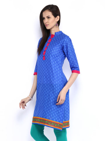 Shree Women Blue Printed Kurta