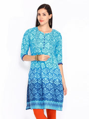 Shree Women Blue Printed Kurta