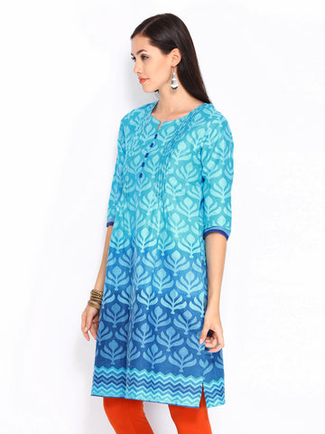 Shree Women Blue Printed Kurta