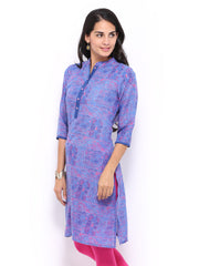 Shree Women Blue Printed Kurta