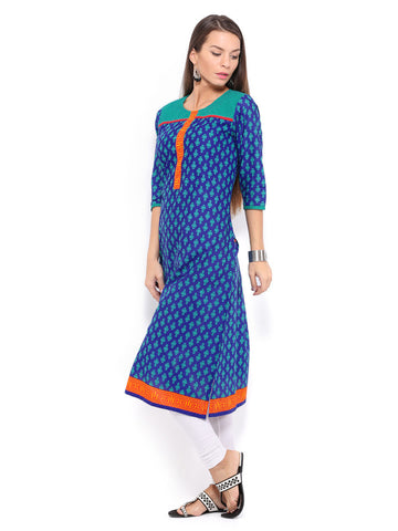 Shree Women Blue Printed Kurta