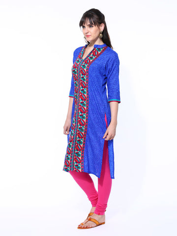 Shree Women Blue Printed Kurta