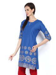Shree Women Blue Printed Kurta