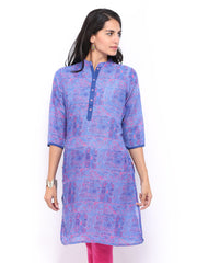 Shree Women Blue Printed Kurta