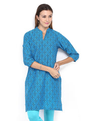 Shree Women Blue Printed Kurta