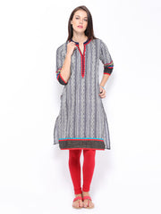 Shree Women Blue Printed Kurta