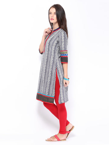 Shree Women Blue Printed Kurta