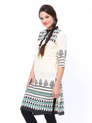 Shree Women Cream Coloured Printed Kurta