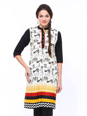 Shree Women Cream Coloured Printed Kurta
