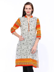 Shree Women Cream Coloured Printed Kurta