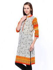 Shree Women Cream Coloured Printed Kurta
