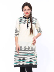 Shree Women Cream Coloured Printed Kurta