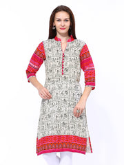 Shree Women Cream Coloured Printed Kurta