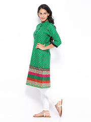 Shree Women Green &amp; Black Printed Kurta