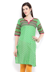 Shree Women Green Printed Kurta