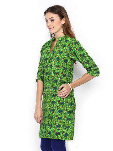Shree Women Green Printed Kurta