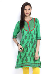 Shree Women Green Printed Kurta