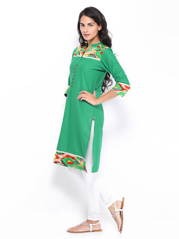 Shree Women Green Printed Kurta