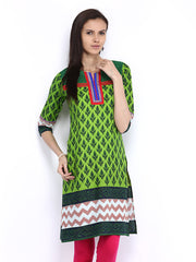 Shree Women Green Printed Kurta