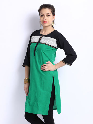 Shree Women Green Printed Kurta