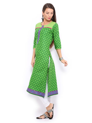 Shree Women Green Printed Kurta