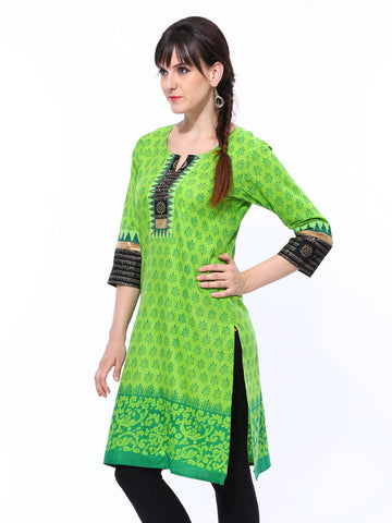 Shree Women Green Printed Kurta
