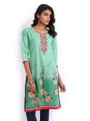 Shree Women Green Printed Kurta