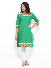 Shree Women Green Printed Kurta