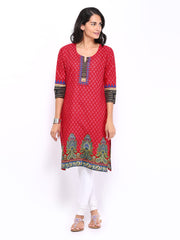 Shree Women Red Printed Kurta