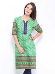 Shree Women Green Printed Kurta