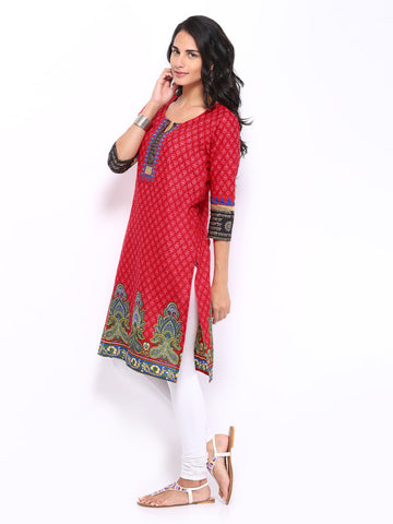 Shree Women Red Printed Kurta