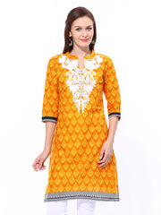 Shree Women Mustard Yellow Printed Kurta