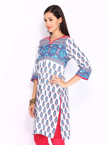 Shree Women White Printed Kurta