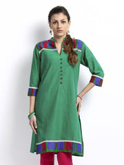 Shree Women Green Printed Kurta