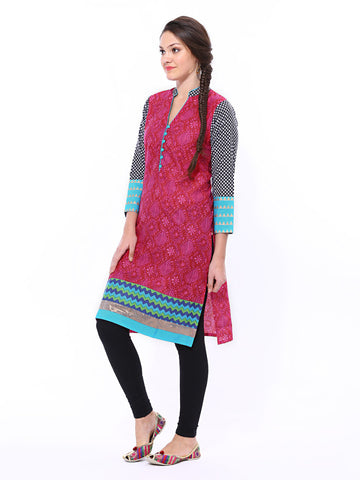 Shree Women Magenta Printed Kurta