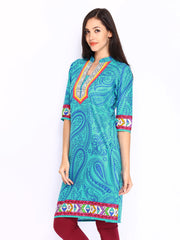 Shree Women Blue Printed Kurta