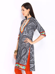 Shree Women Grey &amp; Black Printed Kurta