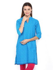 Shree Women Blue Printed Kurta