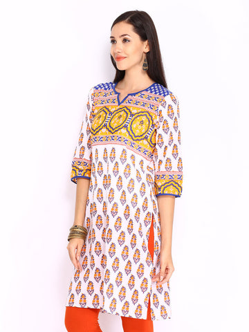 Shree Women White Printed Kurta