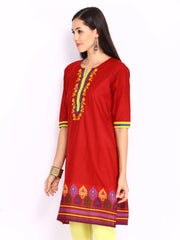 Shree Women Red &amp; Black Printed Kurta