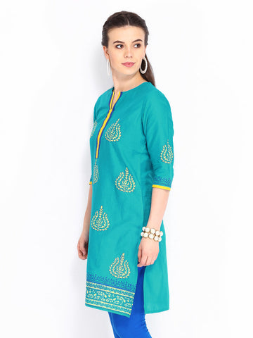 Shree Women Blue Printed Kurta