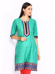 Shree Women Green Printed Kurta