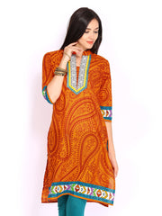 Shree Women Orange Printed Kurta