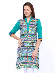 Shree Women Green Printed Kurta