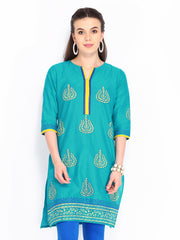 Shree Women Blue Printed Kurta