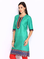 Shree Women Green Printed Kurta