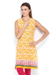 Shree Women White &amp; Yellow Printed Kurta