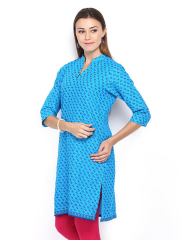 Shree Women Blue Printed Kurta