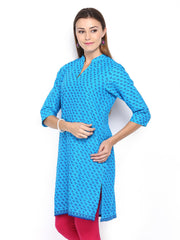 Shree Women Blue Printed Kurta