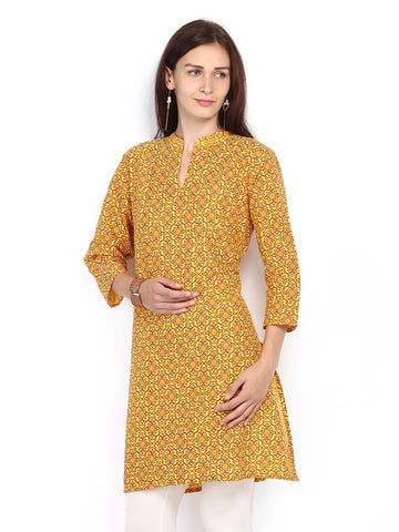 Shree Women Yellow Printed Kurta